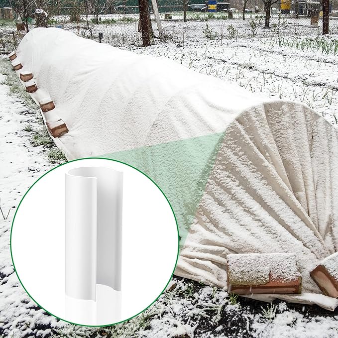 Jetec 64 Pieces PVC Pipe Clips Pool Cover Clamps for Above Ground Pools for Greenhouses, Row Covers, Shelters, Bird Protection, 2.4 Inches Long(1 Inch,White)