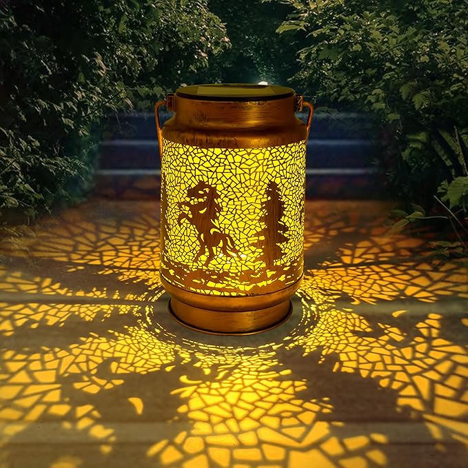 Horse Solar Lanterns Outdoor Waterproof, Horse Gifts for Women Men, Hanging Solar Lights for Yard, Patio, Lawn, Pathway, Tabletop, Porch, Garden Decor