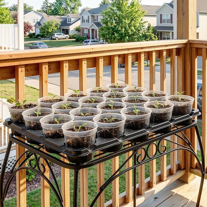 homenote 3 Inch Seed Starting Trays with Clear Nursery Pots, 2-Pack 20-Cell Seedling Starter Trays & 3" Nursery Pots 40 Pcs with Drainage, Plant Starter Germination Trays for Indoor Outdoor Growing