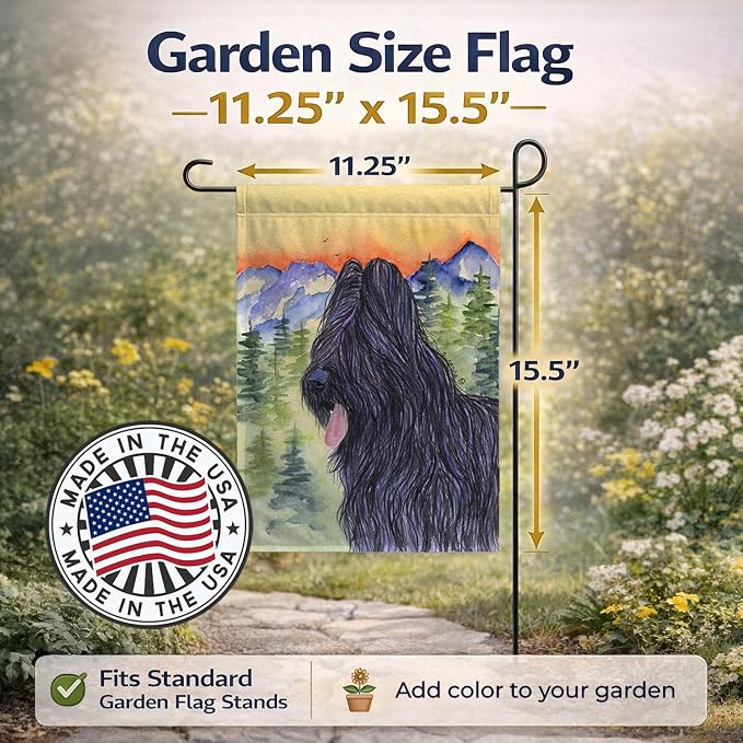 Caroline's Treasures SS8319GF Briard Garden Flag Mailbox Flag Decorative Yard Flag Banner Outside Patio Artwork Yard Flower Beds, Garden Size, Multicolor