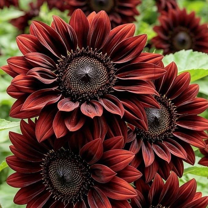 600+ Sunflower Seeds for Planting – Chocolate Cherry Sunflower Seeds, Deep Red Blooms Ornamental Variety, Open Pollinated, Easy to Grow Flower Seeds for Garden, Outdoor Planting & Landscaping 0.7 Oz