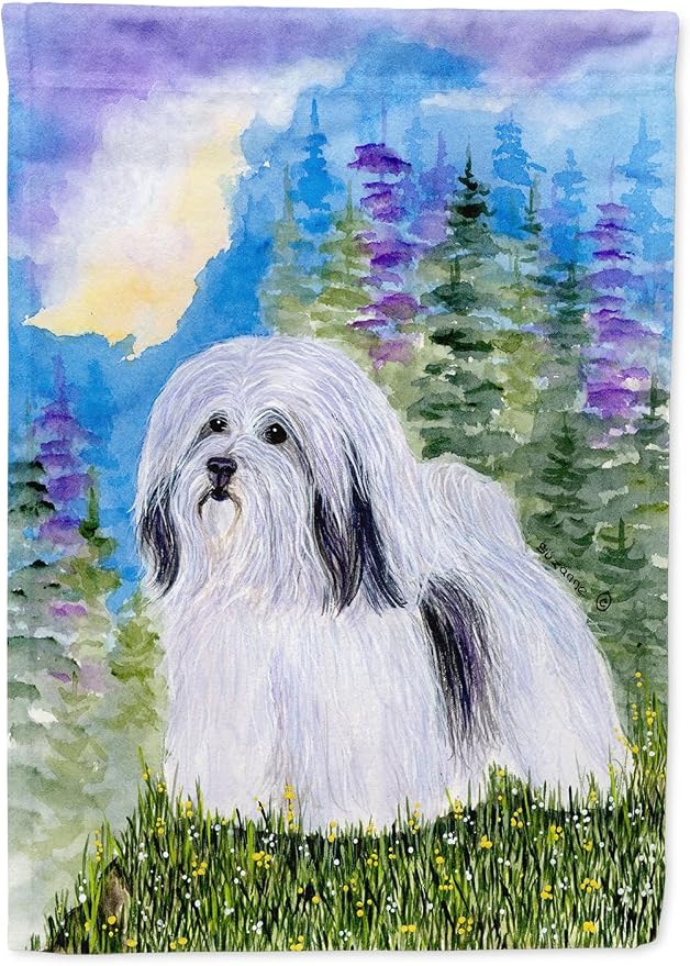 Caroline's Treasures SS1034GF Havanese Garden Flag Mailbox Flag Decorative Yard Flag Banner Outside Patio Artwork Yard Flower Beds, Garden Size, Multicolor