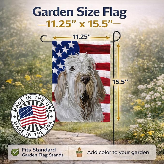 Caroline's Treasures CK6720GF Spinone Italiano Dog American Flag Garden Flag Mailbox Flag Decorative Yard Flag Banner Outside Patio Artwork Yard Flower Beds, Garden Size, Multicolor