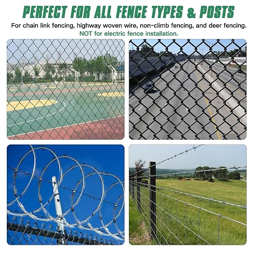 100Pcs Twist Fence Ties Preformed 11 Gauge Galvanized Steel with Drill Chuck Pre-Cut Chain Link Fence Ties Tools for T/U/Round Fence Post and Fixing Chain Link Mesh to Posts Farms Gardens(1-7/8" OD)