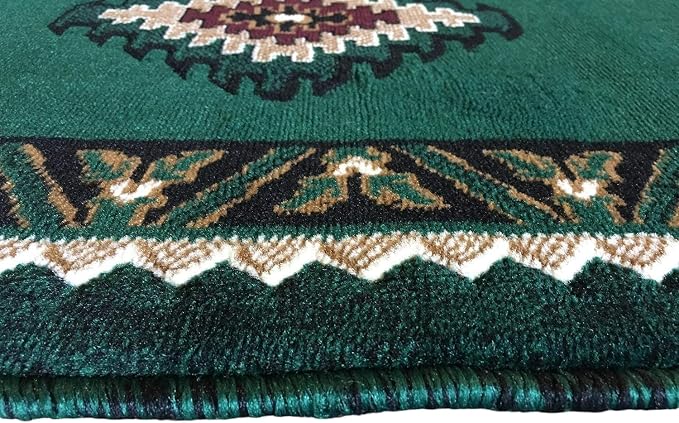 YHSF South West Native American Area Tribal Rug - Hunter Green, 2' x 7' | Easy-Clean, Soft & Durable Tribal Rug for Living Room, Bedroom, Kitchen & More - Stain-Proof Runner for Home Decor