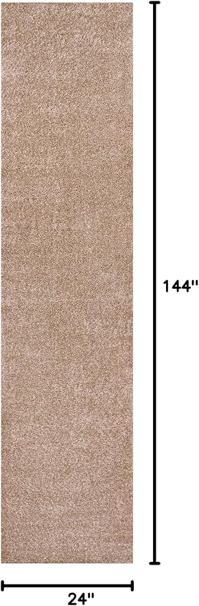 JONATHAN Y Haze Solid Low-Pile Beige Runner Rug 2x12, Coastal,Bohemian,Minimalist,Classic, Easy-Cleaning for Living Room,Bedroom,Kitchen,Pet Friendly,Non-Shedding (SEU100G-212)