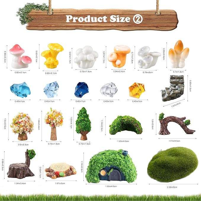 180Pcs Miniatures Fairy Garden Accessories, Mini Fairy Garden Kit, Fairy Figurines House Outdoor Decor Resin, Valentines Gift