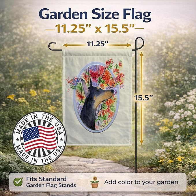 Caroline's Treasures SS8044GF Doberman Garden Flag Mailbox Flag Decorative Yard Flag Banner Outside Patio Artwork Yard Flower Beds, Garden Size, Multicolor
