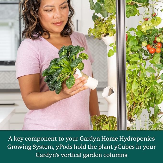 Gardyn yPods - 10 Pack, ABS Plastic for Vertical Garden Towers | Use with all Home vertical indoor garden hydroponics growing system kits, Gardyn vase hydroponic accessories