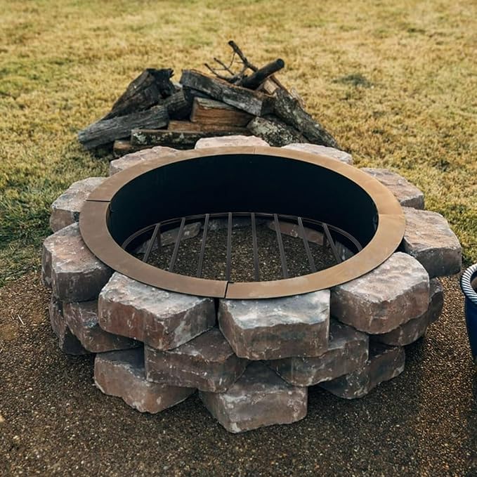 onlyfire Round Fire Pit Grate with 4 Legs for Outdoor Campfire Grill Cooking, 24 Inch