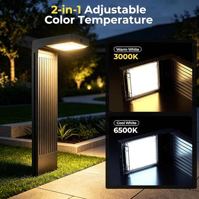 COXSENI Solar Lights Outdoor Pathway, 4Pack Motion Sensor Solar Pathway Lights, 3 Working Modes & 2 Colors Adjustable, IP65 Waterproof Outdoor Landscape Lighting for Garden Yard Driveway Walkway Lawn