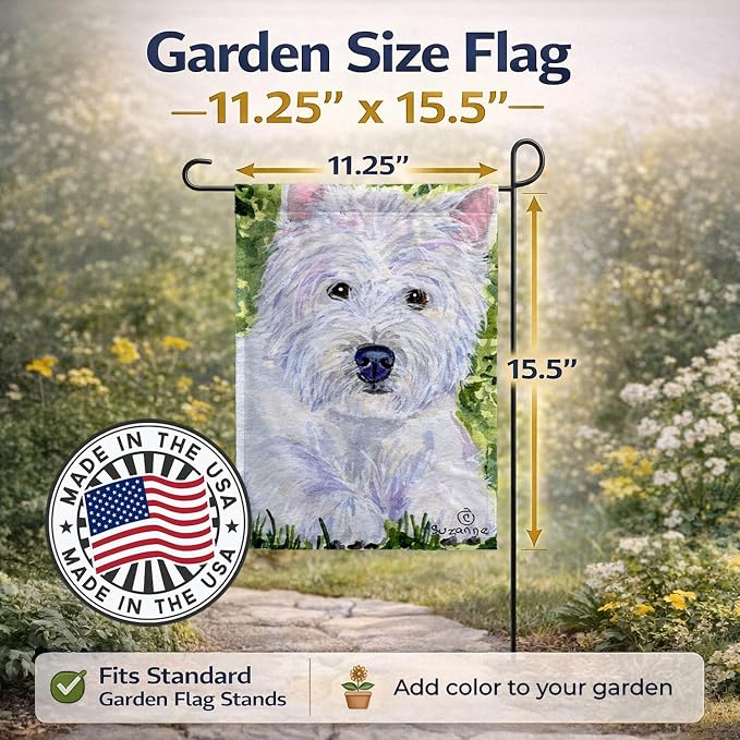 Caroline's Treasures SS8835GF Westie Garden Flag Mailbox Flag Decorative Yard Flag Banner Outside Patio Artwork Yard Flower Beds, Garden Size, Multicolor