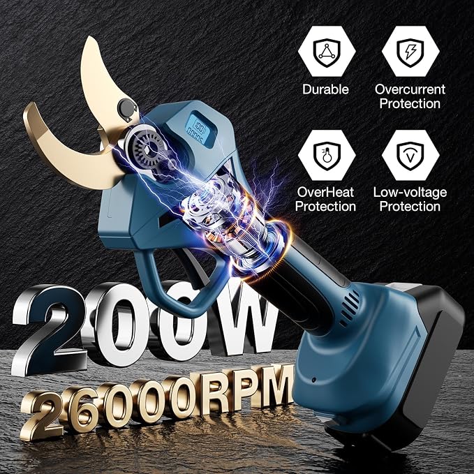 Electric Pruning Shears for Makita LXT 18V Li-ion Battery, Cordless Pruner with LCD Display&SK5 Titanium Blades, 2.4" Cutting Dia. Brushless Shears for Gardening Tree Trimming (Battery NOT included)