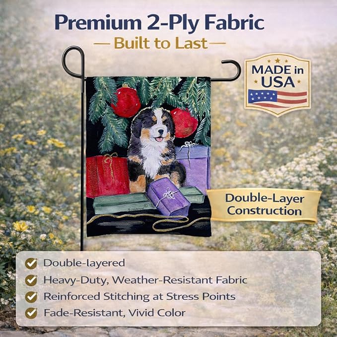 Caroline's Treasures SS8583GF Bernese Mountain Dog Garden Flag Mailbox Flag Decorative Yard Flag Banner Outside Patio Artwork Yard Flower Beds, Garden Size, Multicolor