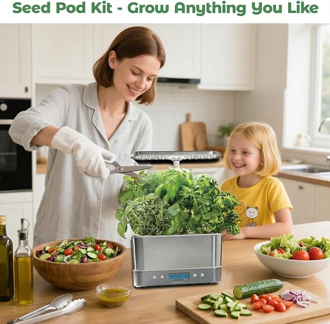 Herb Seed Pod Kit for AeroGarden, idoo, Ahopegarden, MUFGA Hydroponics Garden with Genovese Basil, Thai Basil, Thyme, Cilantro, Peppermint, and Arugula - Compatible with All Hydroponics (8-Pod)