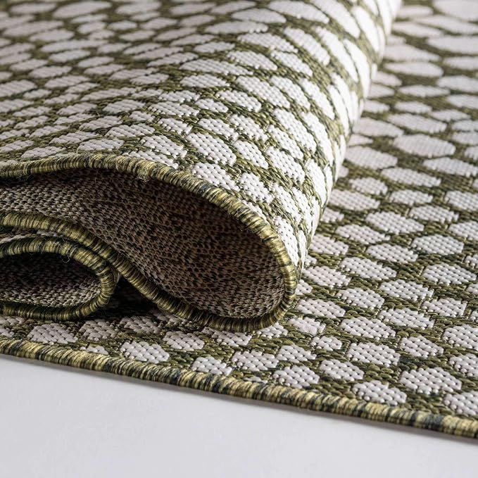 Unique Loom Outdoor Collection Area Rug - Cape Town (7' 10' Square, Green/ Ivory)