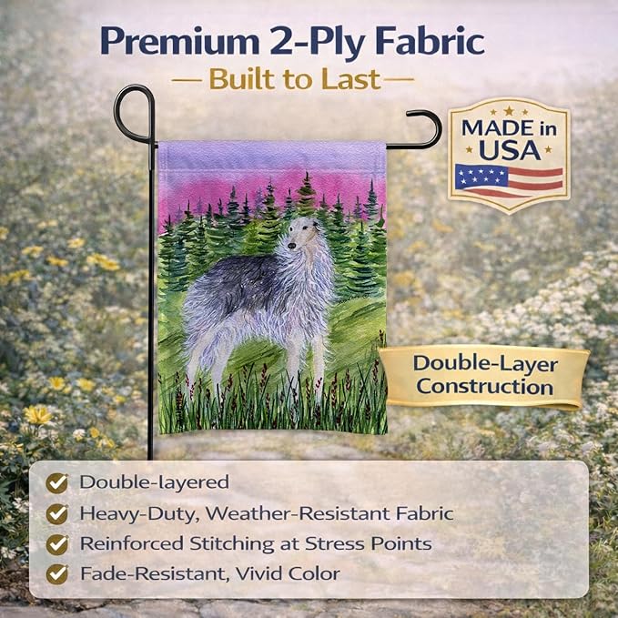 Caroline's Treasures SS8227GF Borzoi Garden Flag Mailbox Flag Decorative Yard Flag Banner Outside Patio Artwork Yard Flower Beds, Garden Size, Multicolor