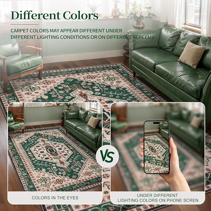 Ciicool Washable Non Slip Runner Rug,2x6ft Vintage Hallway Kitchen Rugs | Soft Oriental Indoor Mat Thin Boho Entry Carpet for Entrance Bedroom Bedside Living Room Laundry Bathroom Decor