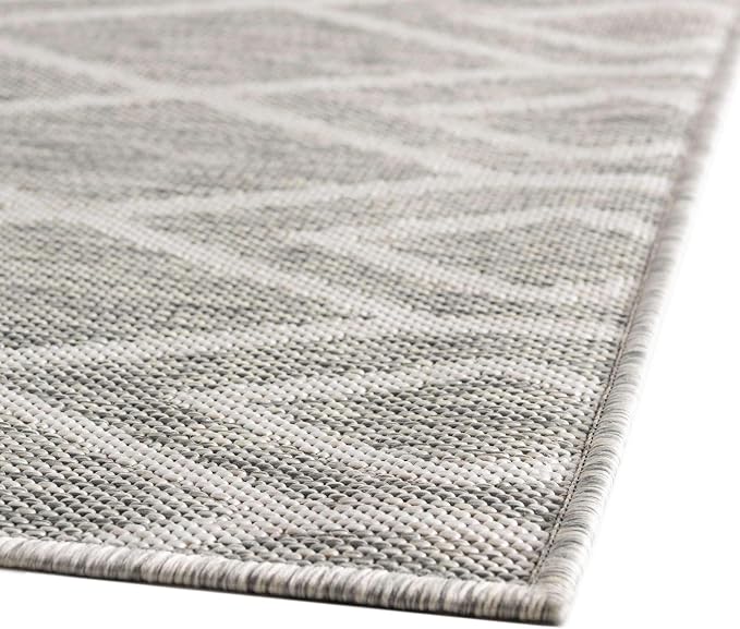 Jill Zarin Outdoor Collection Area Rug - Turks and Caicos (3' 3" x 5' 3" Rectangle Gray Cream/Cream)
