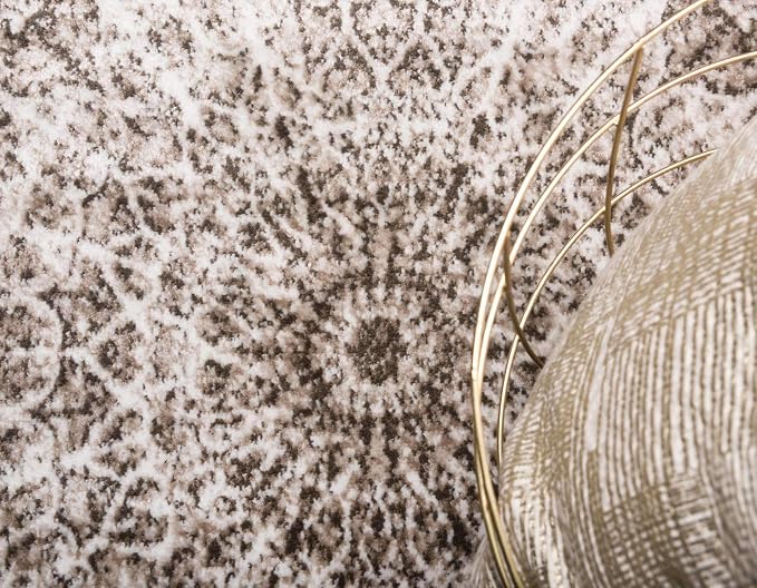 Unique Loom Sofia Collection Area Rug - Grace (3' 3" x 16' 5" Runner, Brown/ Ivory)