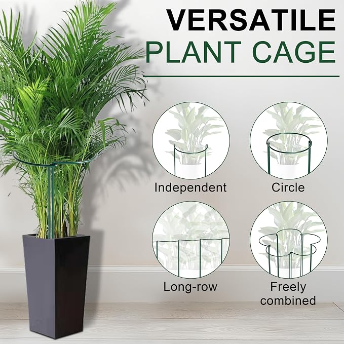 6 Pack Peony Cages and Supports, 14" (W) x 32"(H) Plant Support, Rust-Proof Metal Plant Support Stakes for Outdoor&Indoor Plants