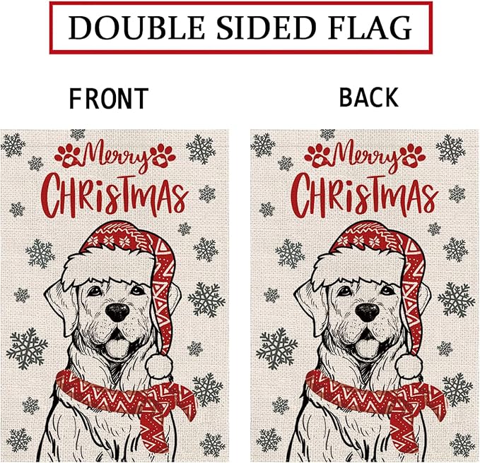 Seasonal Garden Flags Labrador Retriever Dog Flags Double Sided Flags Set of 11 Holiday Farmhouse Indoor Outdoor Yard Lawn Christmas Gifts Decorations 12.5x18 Inch