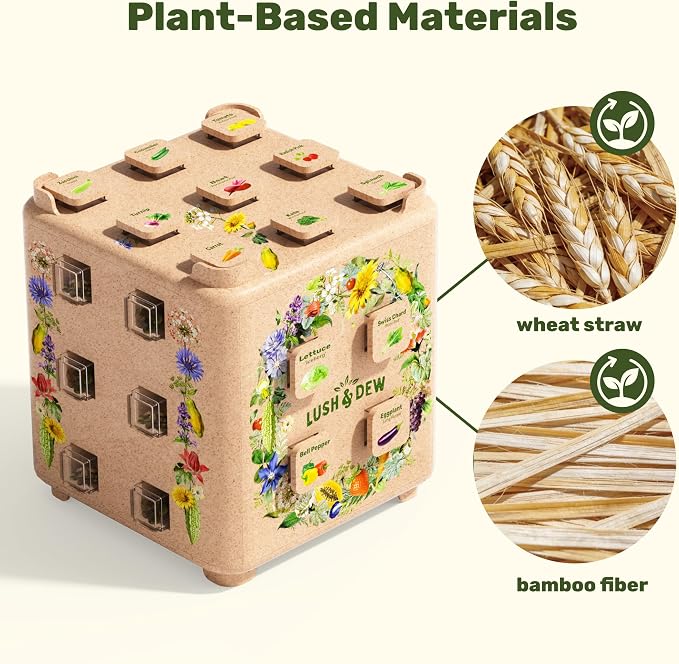 Lush&Dew SeedStack Starter Pair, Gardening Gift, 38 Types Veggie Herb Seeds | Seed Storage Organizer, USA Sourced Heirloom Seed Kit for Planting Outdoors Indoors, Raised Garden Beds, Gift for Women Men