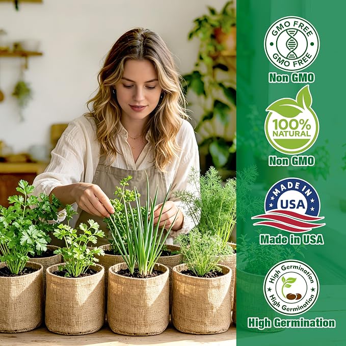 12 Herb Garden Kit - Indoor Herbs Seeds Growing Kit Gardening Gift Birthday Housewarming Christmas Gift for Women Her Men, Complete Starter Set for Beginner
