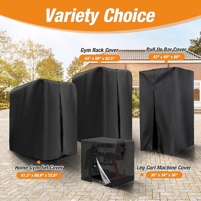 Gym Rack Cover with Waterproof Zipper for Squat Rack 47"-110"W | Waterproof Dustproof Heavy Duty Oxford Fabric,Gym Equipment Storage Cover for Workout Machine Outdoor Use