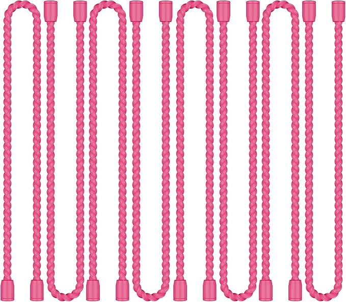 8PCS 12-Inch Silicone Cable Ties, Bendable Rubber Twist Ties, Reusable Twist Ties for Cords, gear ties for Organizing, Bundling (Pink)