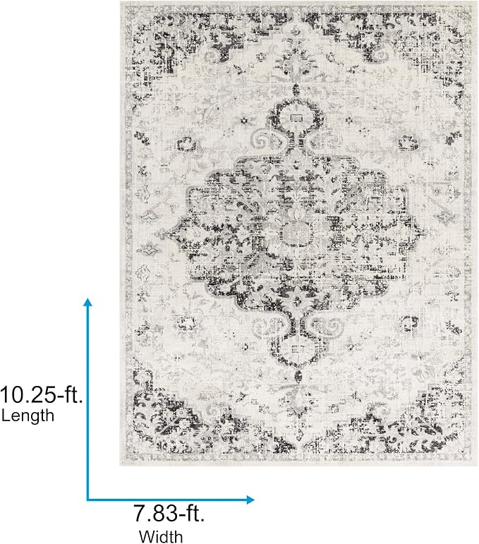 Livabliss Odelia Vintage Bohemian Area Rug,7'10" x 10'3",Black