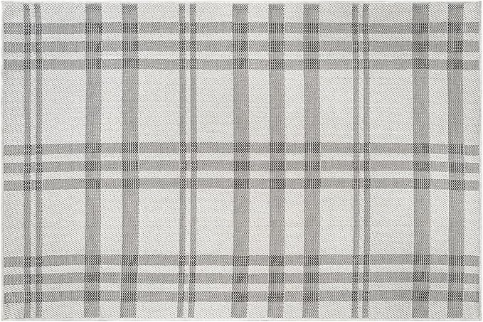 CAMILSON Easy Jute Rug 2x3, Indoor Outdoor Off-White Color Fiber Area Rugs for Entry, Living Room and Kitchen Rug, Checkred Boho Woven Design, Easy-Cleaning, Washable Outside Carpet (2 x 3)