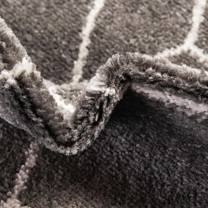 Unique Loom Trellis Frieze Collection Area Rug - Geometric (8' x 11', Dark Gray/ Ivory)