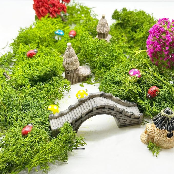 Woohome 121 PCS Mini Garden Accessories, Mini Zen Garden Accessories, Fairy Garden Kit Miniature Figurines for Diorama Project DIY, Mini House Decor