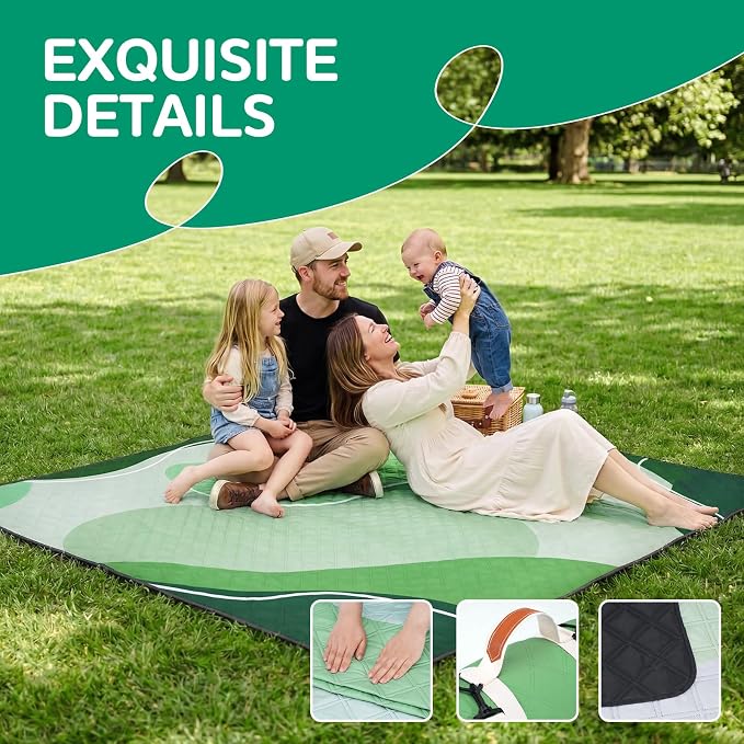 Waterproof Beach Blanket Picnic Outdoor Camp Mat RugTowel Family Beach Trip Essentials Summer Vacation Must Have Travel Accessories Lake Day Necessities Stuff Thing Need Gear Gift Supplies 2026
