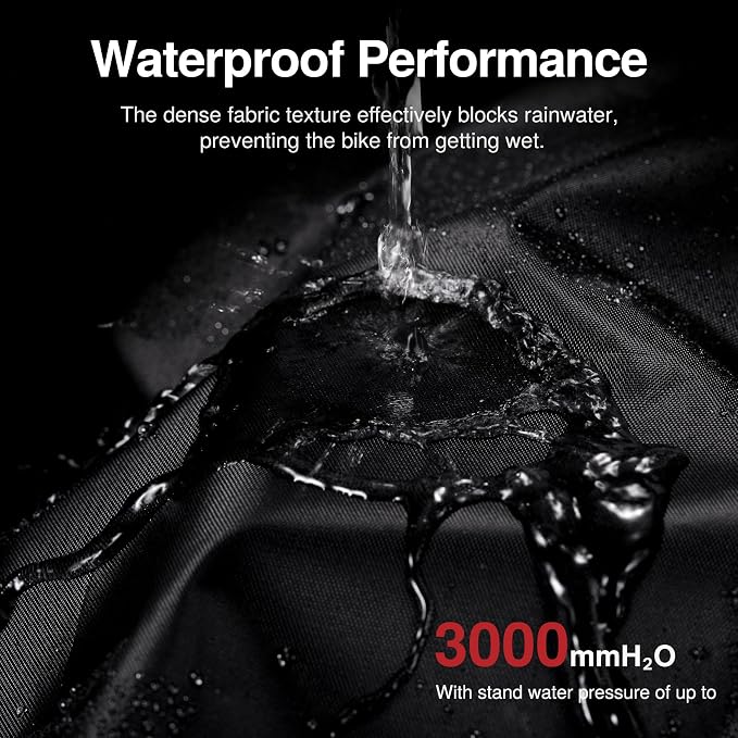 Puroma Bike Cover for 1/2/3 Bikes, 210D Waterproof Outdoor Storage Bicycle Covers Rain Sun UV Dust Wind Proof with Lock Hole for Mountain Road Electric Bike