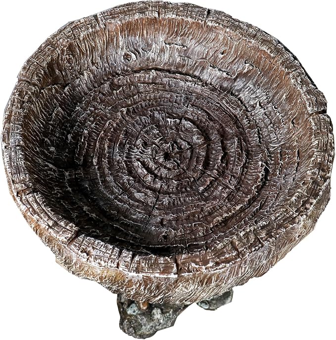 Hamiedun Bird Baths for Outdoor - 24.4" Tall Pedestal Resin fiber - Outdoor Standing Birdbath, Woodland Tree Trunk Decoration Yard Statue，Pedestal Birdbaths for Outdoors, Garden, Patio, Lawn, Backyard (24.4''H)