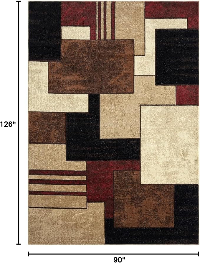 Home Dynamix Tribeca Mason Contemporary Geometric Area Rug, Brown/Red, 7'10"x10'6"