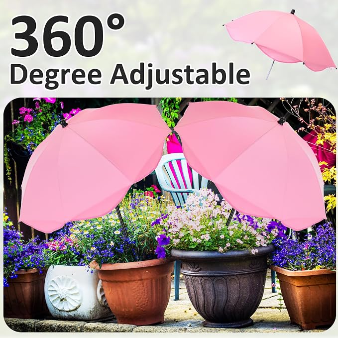 1 Pcs 26 Inch Plant Umbrellas for Outdoor Plants Garden Umbrella Shade for Potted Plant, Garden Bed Flower Pot Provide Shade to ‌defend Blazing Sun (Pink)