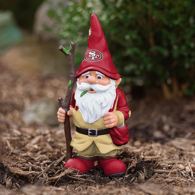 FOCO NFL Team Logo Holding Stick Garden Statue Outdoor Gnome