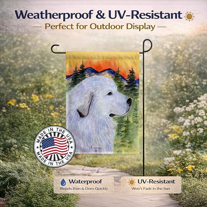 Caroline's Treasures SS8236GF Great Pyrenees Garden Flag Mailbox Flag Decorative Yard Flag Banner Outside Patio Artwork Yard Flower Beds, Garden Size, Multicolor
