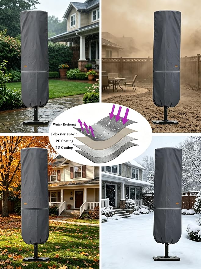 Patio Umbrella Cover for 7ft-11ft Umbrellas Or 15ft Double-Sided Umbrellas