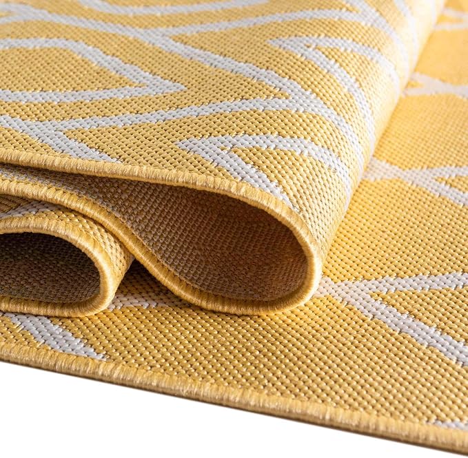Jill Zarin Outdoor Collection Area Rug - Turks and Caicos (3' 3" x 5' 3" Rectangle Yellow Ivory/Ivory)