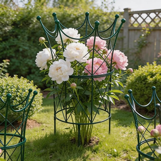 22.9" Peony Cage Sturdy Iron Plant Support for Peonies, Dahlias & Hydrangeas – Durable, Weather-Resistant Design Ideal for Outdoor Plants & Garden Decoration