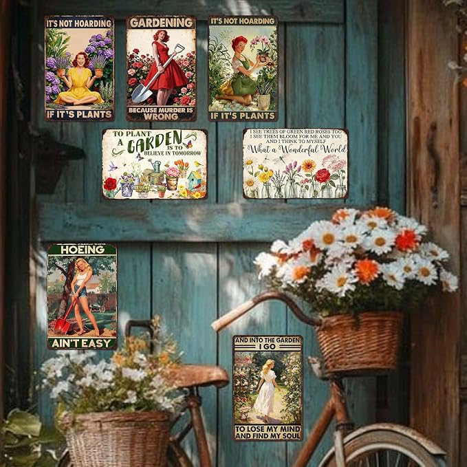 Garden Sign Gifts For Gardeners Gardening Decor For Women Metal Tin Signs Vintage And Into The Garden I Go To Lose My Mind And Find My Soul Sign Garden Lover Gift Wall Decor 8x12 Inch