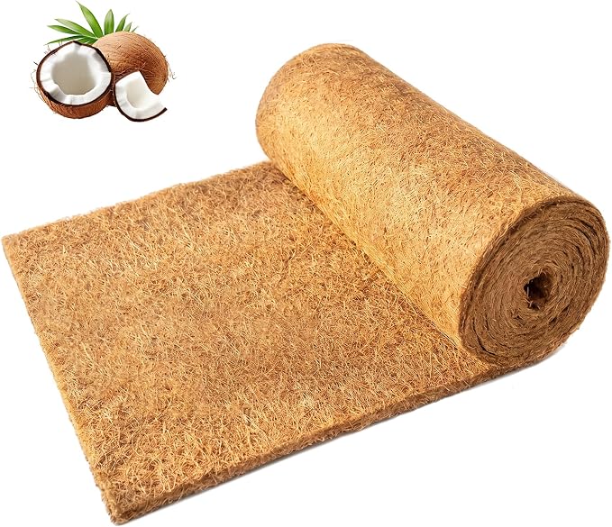 16x100 Inch Coconut Liner Roll for Planters Flower Basket Natural Coco Fiber Liners for Indoor & Outdoor Plants DIY Coir Fibre Mat Sheet for Animal Pet Pad Reptile Carpet Garden Decoration