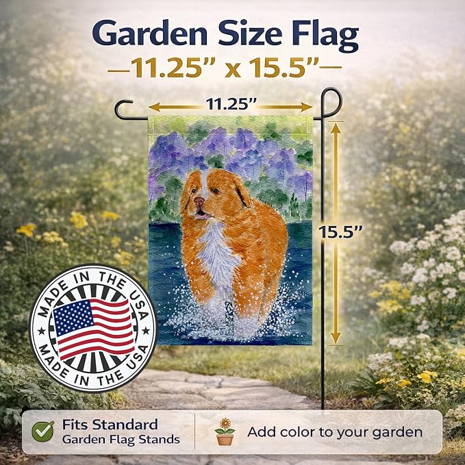 Caroline's Treasures SS8619GF Nova Scotia Duck Toller Garden Flag Mailbox Flag Decorative Yard Flag Banner Outside Patio Artwork Yard Flower Beds, Garden Size, Multicolor