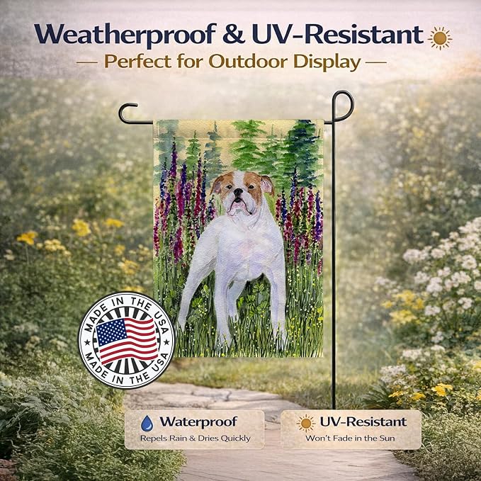 Caroline's Treasures SS8156GF English Bulldog Garden Flag Mailbox Flag Decorative Yard Flag Banner Outside Patio Artwork Yard Flower Beds, Garden Size, Multicolor