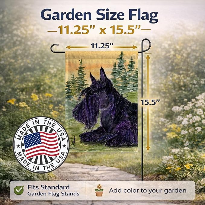 Caroline's Treasures SS8511GF Scottish Terrier Garden Flag Mailbox Flag Decorative Yard Flag Banner Outside Patio Artwork Yard Flower Beds, Garden Size, Multicolor