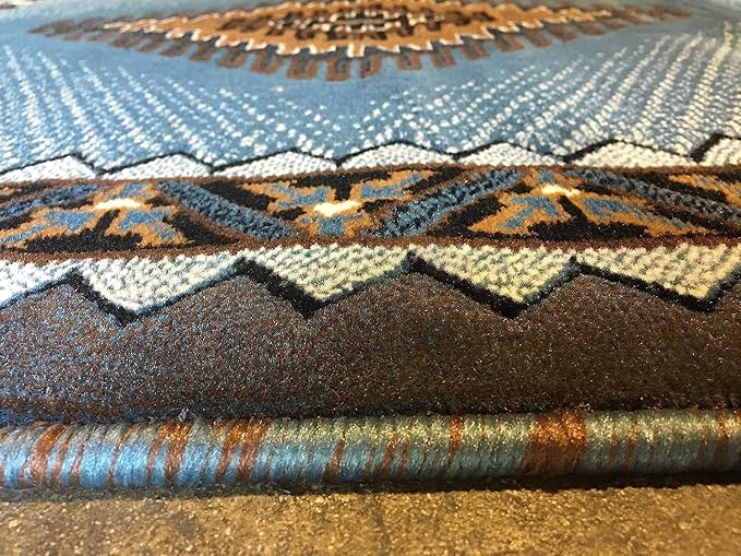YHSF South West Native American Area Tribal Rug - Mocha, 3' x 4'7" | Easy-Clean, Soft & Durable Tribal Rug for Living Room, Bedroom, Kitchen & More - Stain-Proof Runner for Home Decor
